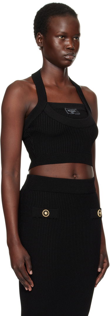 Пола Balmain Balmain Ribbed Knit Halter Top Бежово | EF1AA380KI10, 4