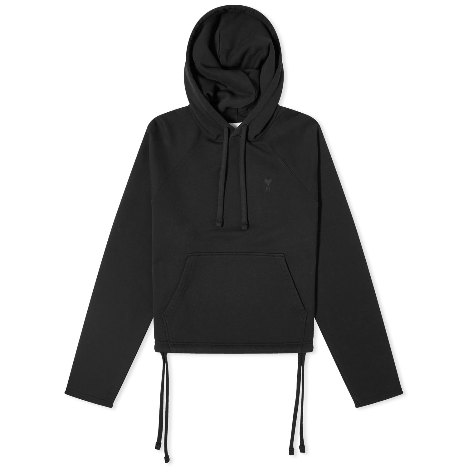 Суитчър AMI Paris Tonal ADC Cropped Hoodie Черно | USW226-730-001, 0
