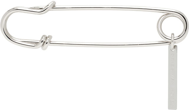 Silver Safety Pin Brooch