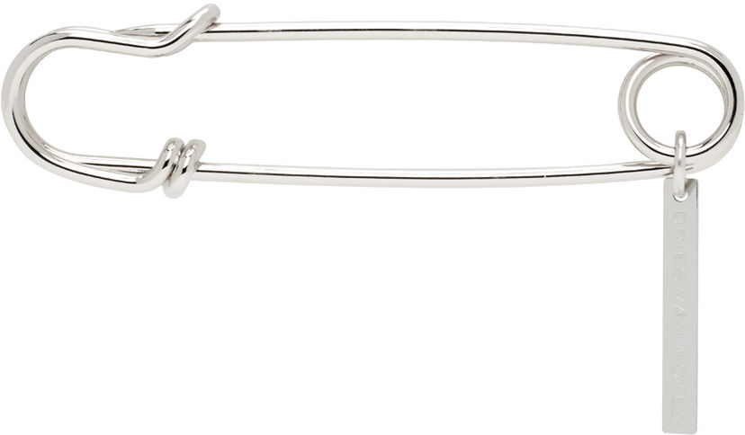 Облекло Dries Van Noten Silver Safety Pin Brooch Сиво | 242-028211-061