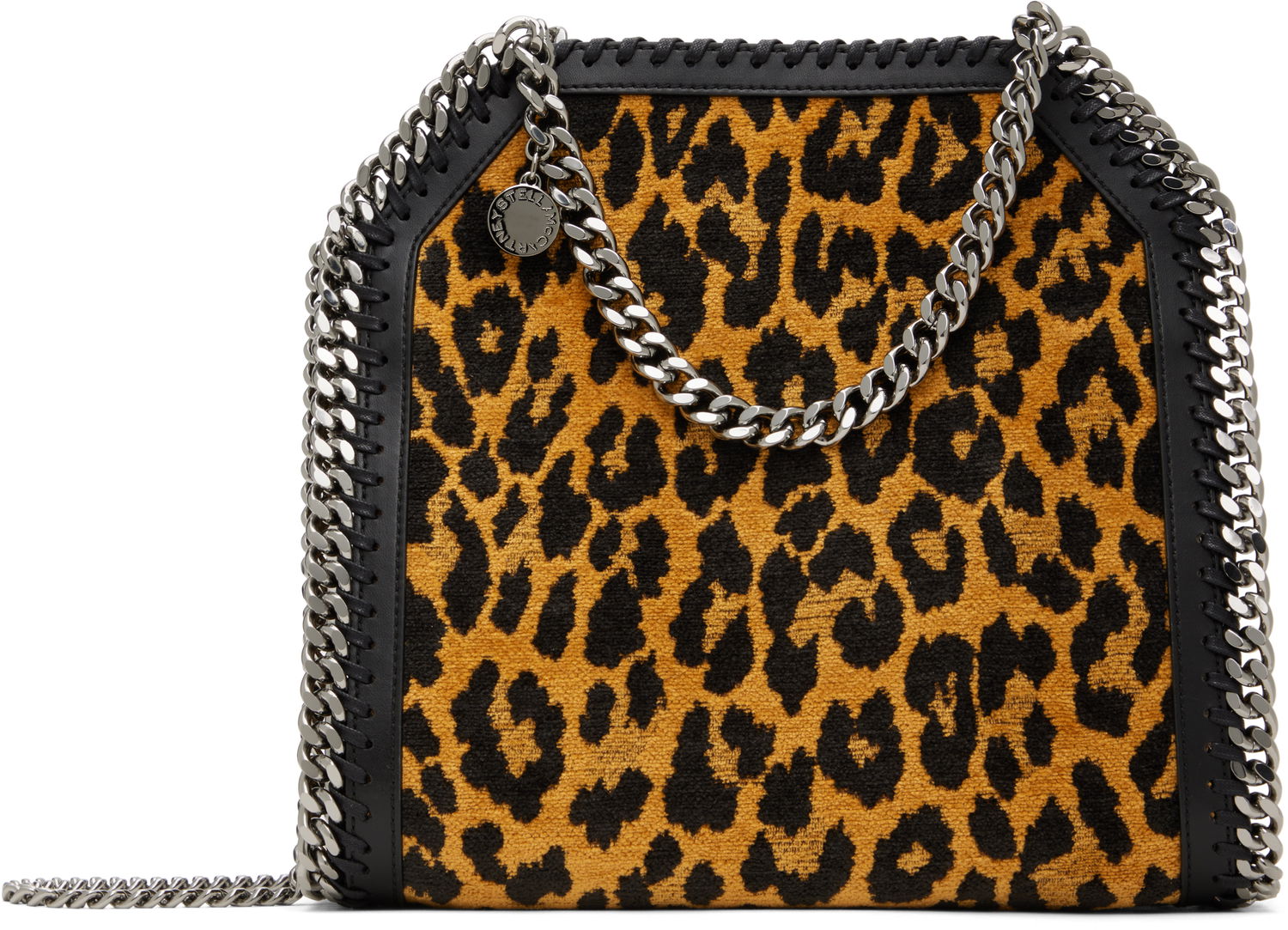 Чанта през рамо Stella McCartney Leopard Print Mini Chain Bag Кафяво | 371223WP0494, 0