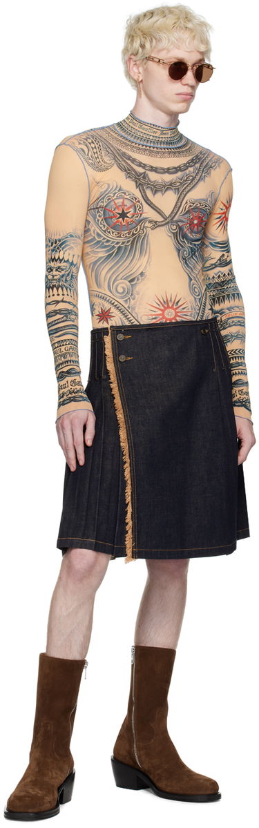 Тениска Jean Paul Gaultier Jean Paul Gaultier Tattoo Print Turtleneck Top Бежово | 23/15-F-TO111-J528-635030, 4