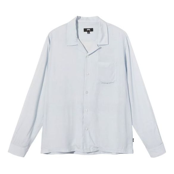 Риза Stüssy Long Sleeve Shirt Синьо | STUSSY-SS21-3