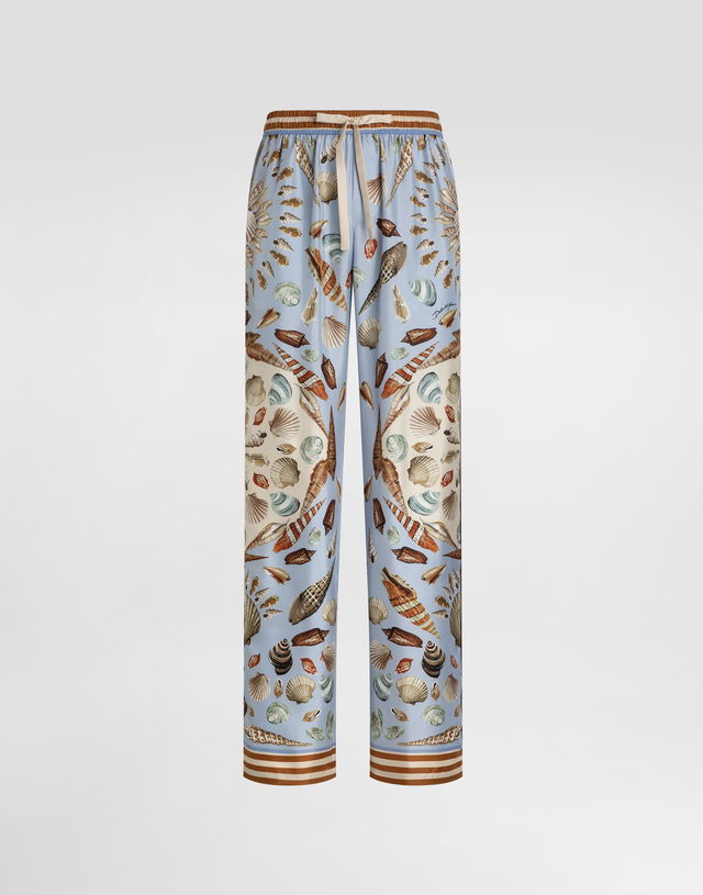 Dolce & Gabbana Silk Twill Shell-Print Trousers