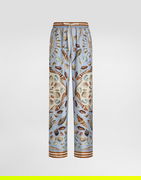 Dolce & Gabbana Silk Twill Shell-Print Trousers