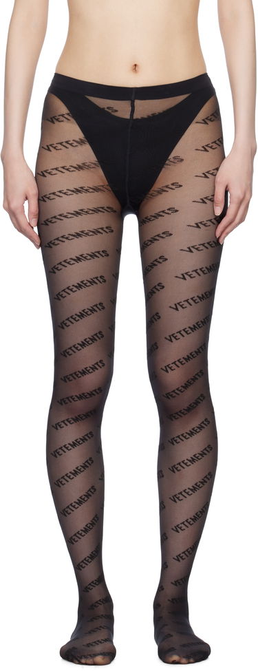 Чорапи VETEMENTS Vetements Wolford Edition Logo Tights Черно | WA66HO100B, 0