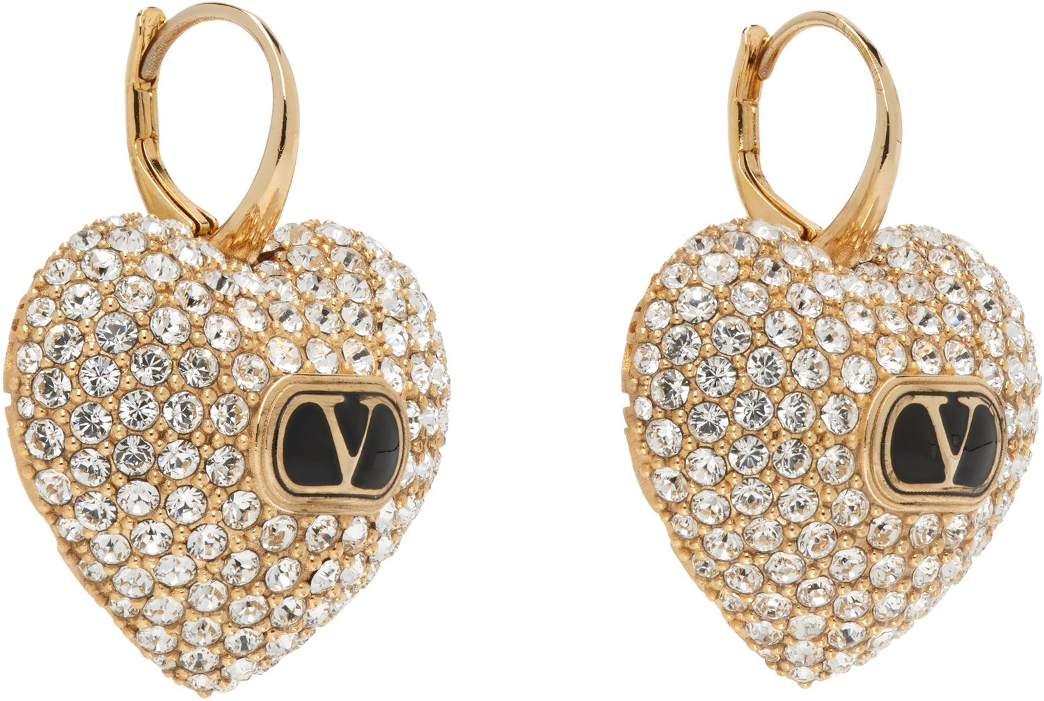 Обеци Valentino Valentino Royal Heart Pavé Crystal VLogo Earrings Металик | 7W2J0AE4VTI, 1