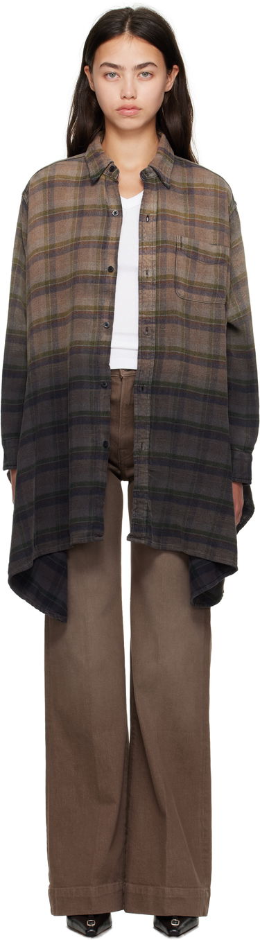 Риза R13 R13 Draped Plaid Shirt Кафяво | R13WR416-R552B, 0