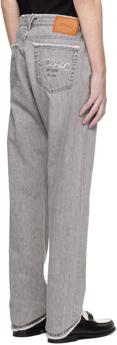 Дънки Versace Frayed Regular-Fit Jeans Сиво | 1016106_1A11098, 2