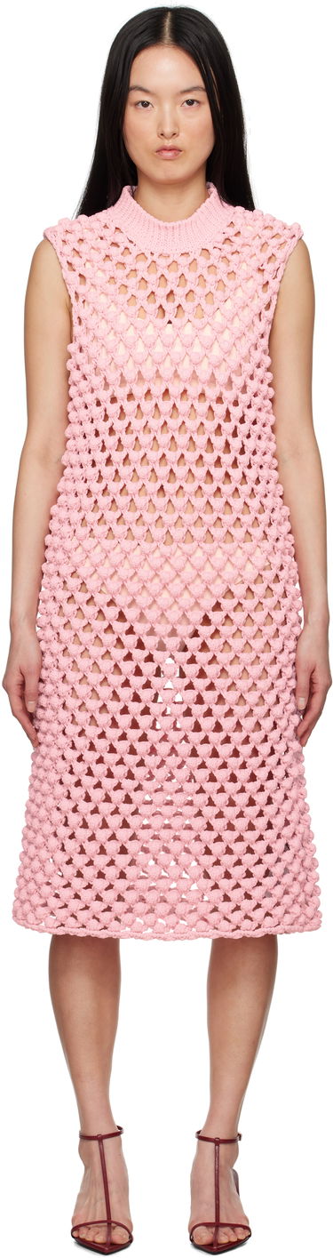 Pокля Jil Sander Jil Sander Sleeveless Crochet Midi Dress Розово | J02CT0491_J19157, 0