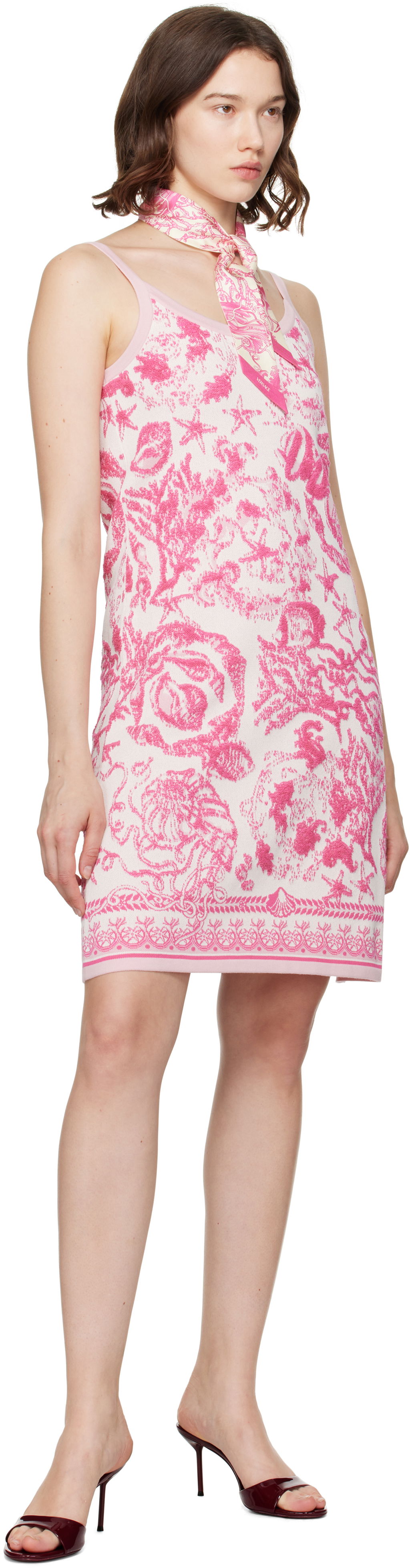 Шал Versace Versace Underwater Barocco Silk Scarf Розово | IBA0005_1A15542, 1