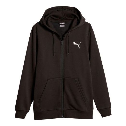 Суитчър Puma Men's Essentials Logo Full Zip Hoodie Черно | 678377-01