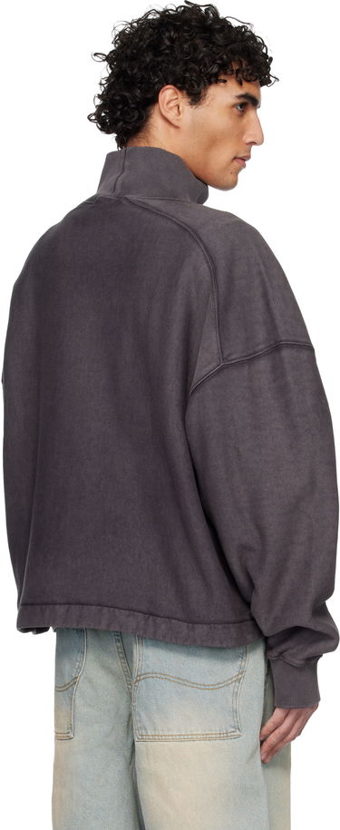 Суитчър Acne Studios Acne Studios Logo Mock Neck Fleece Sweatshirt Сиво | CI0198-, 2