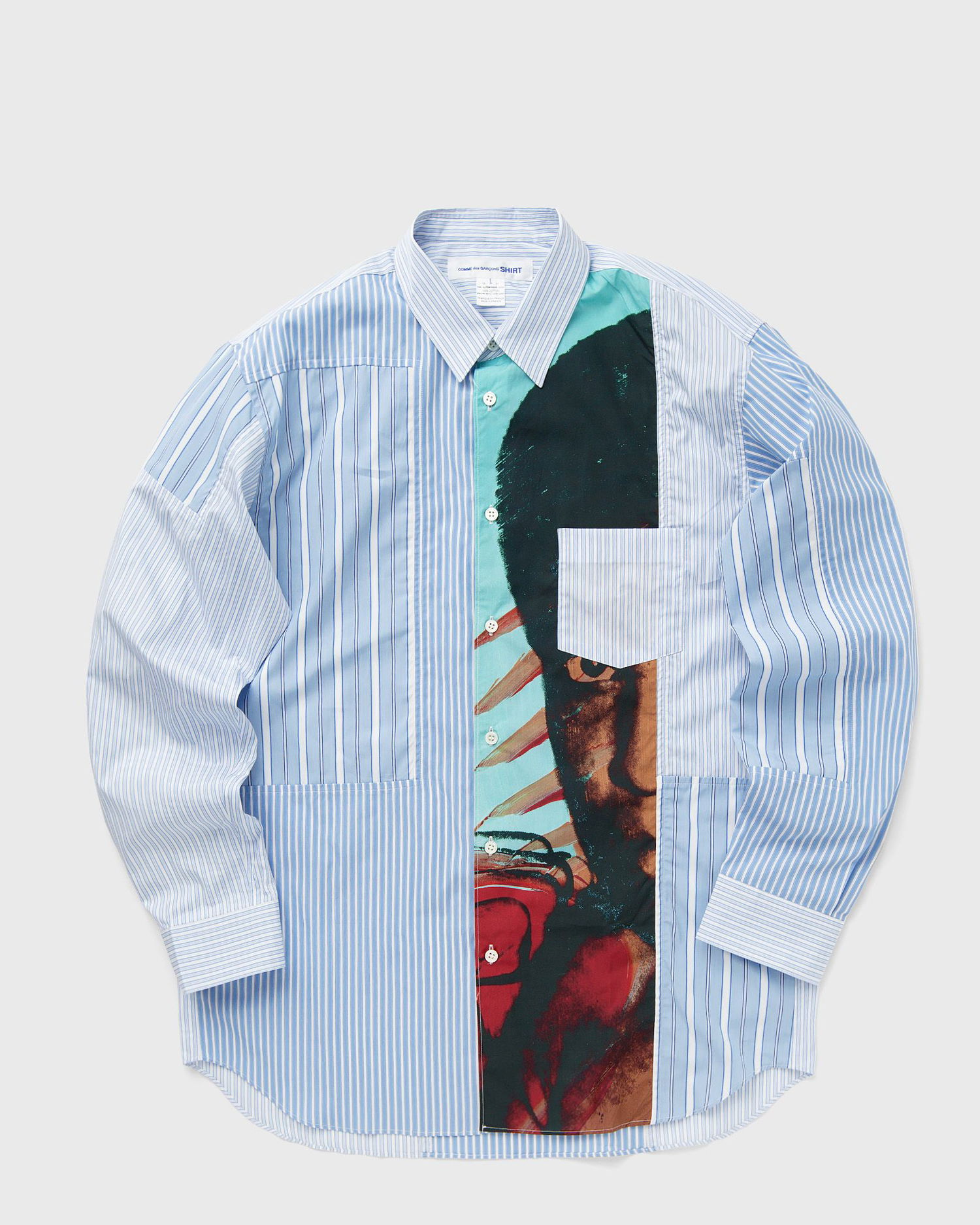 Риза Comme des Garçons SHIRT WOVEN Многоцветен | FM-B017-S24-STRIPE-PRINT, 0