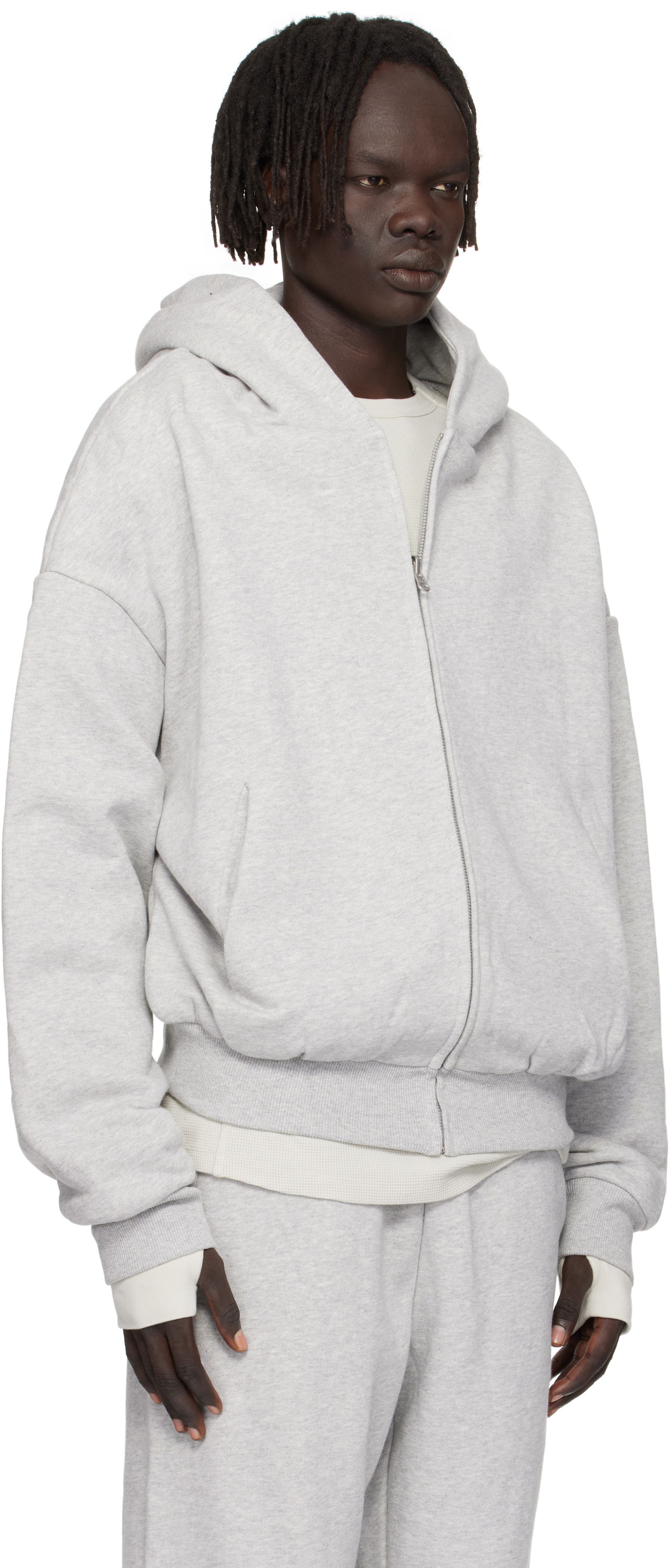 Суитчър Entire Studios Entire Studios Thermal Zip-Up Hoodie Сиво | ES2488SI, 1