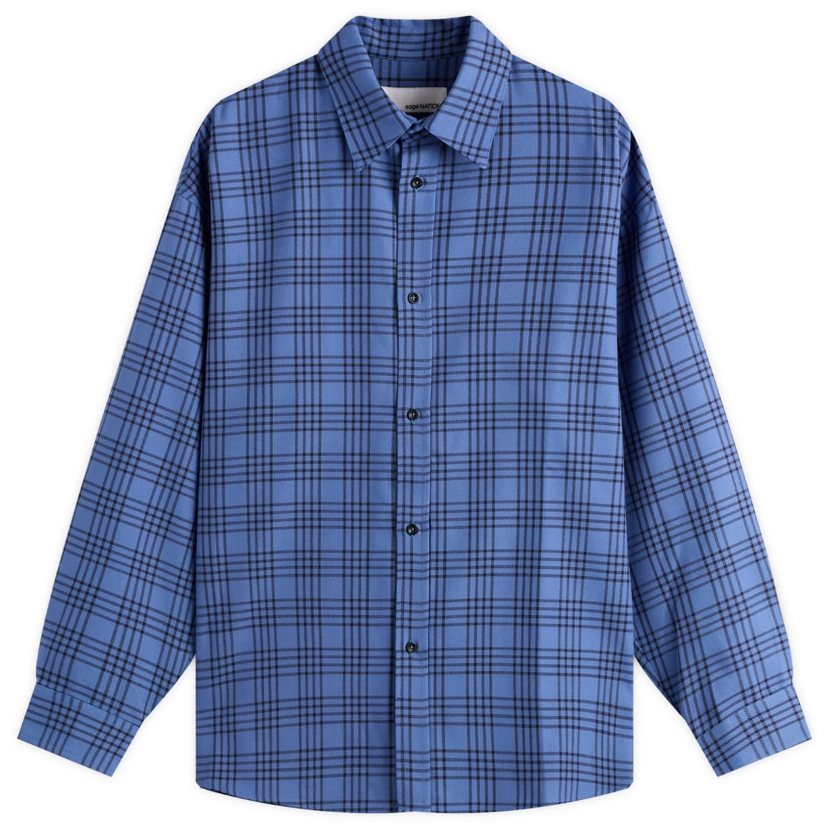 Риза sage NATION Chisholm Check Shirt Синьо | S075-RBC, 1