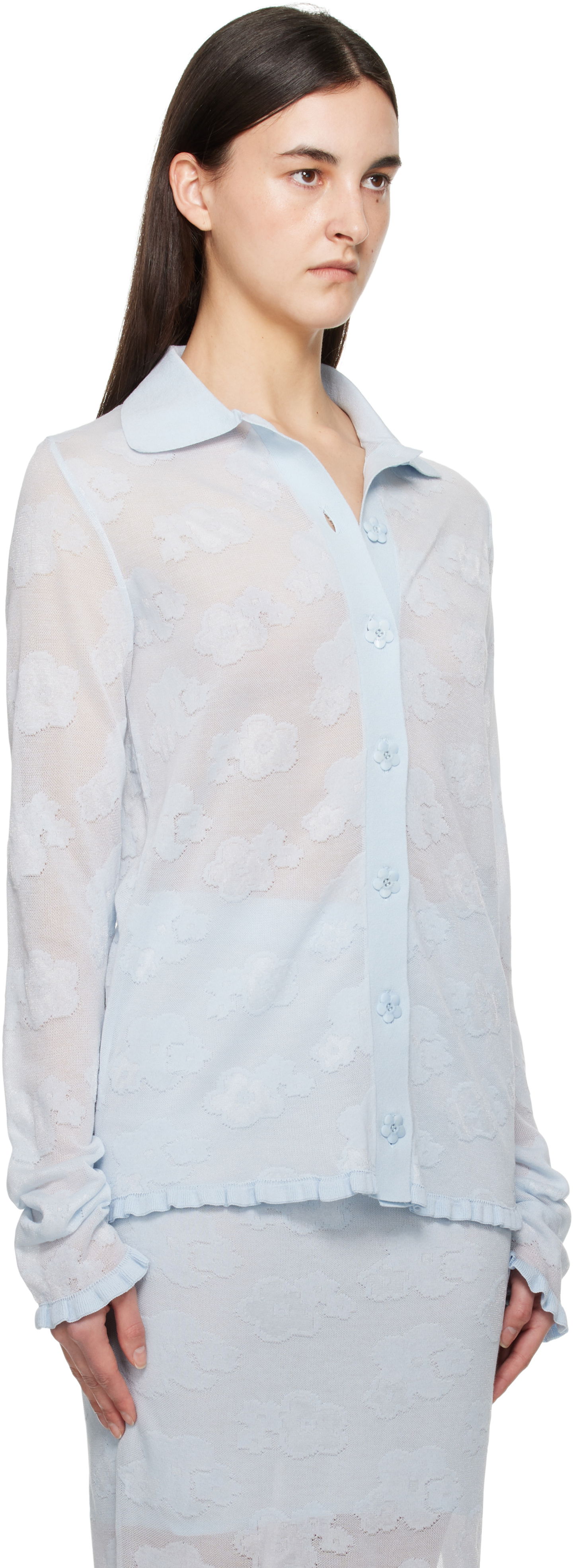 Пуловер Cecilie Bahnsen Cecilie Bahnsen Petra Knit Cardigan Синьо | 1.25KNI50003 PETRA CARDIGAN, 1