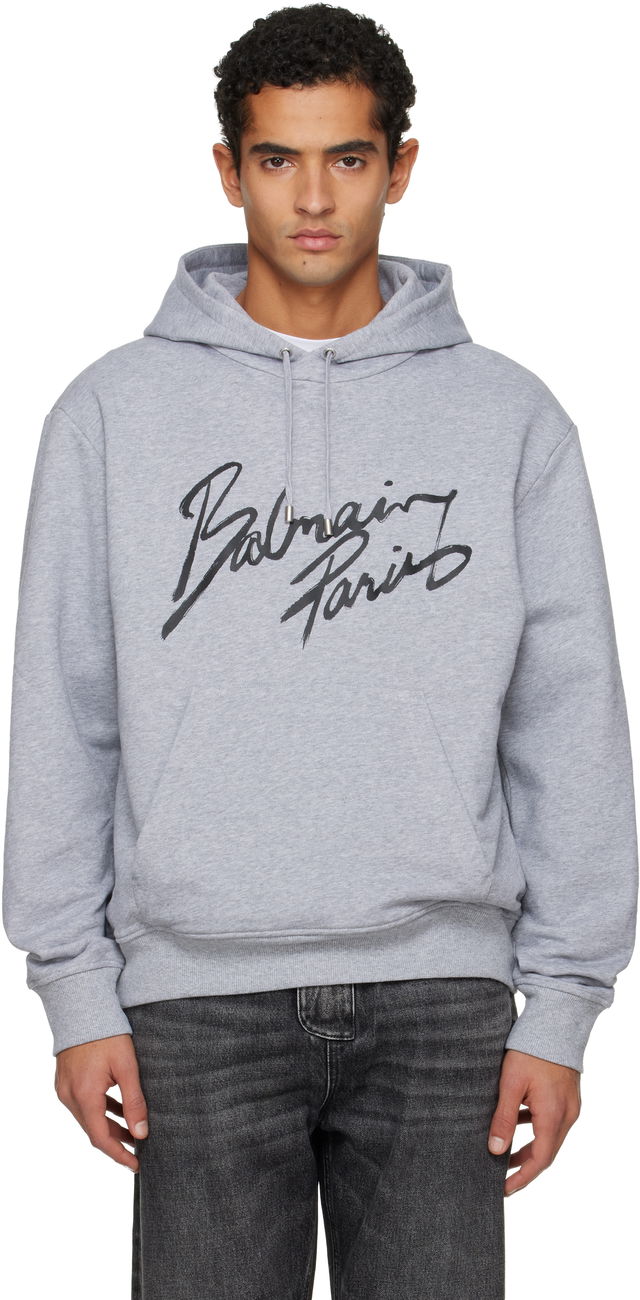 Balmain Paris Script Logo Hoodie