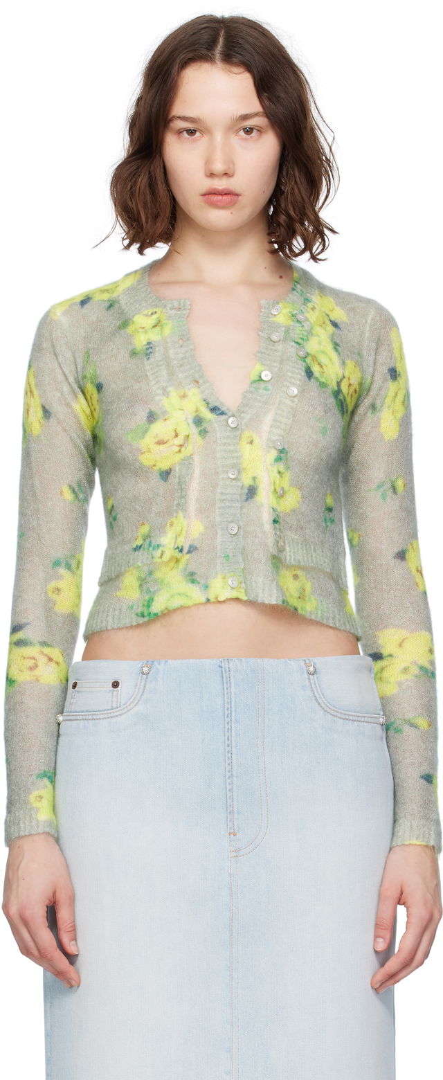 Acne Studios Layered Mohair Floral Cardigan