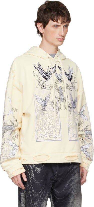 Суитчър Who Decides War Ascension Distressed Graphic Print Hoodie Жълто | 1110050001FW25, 1