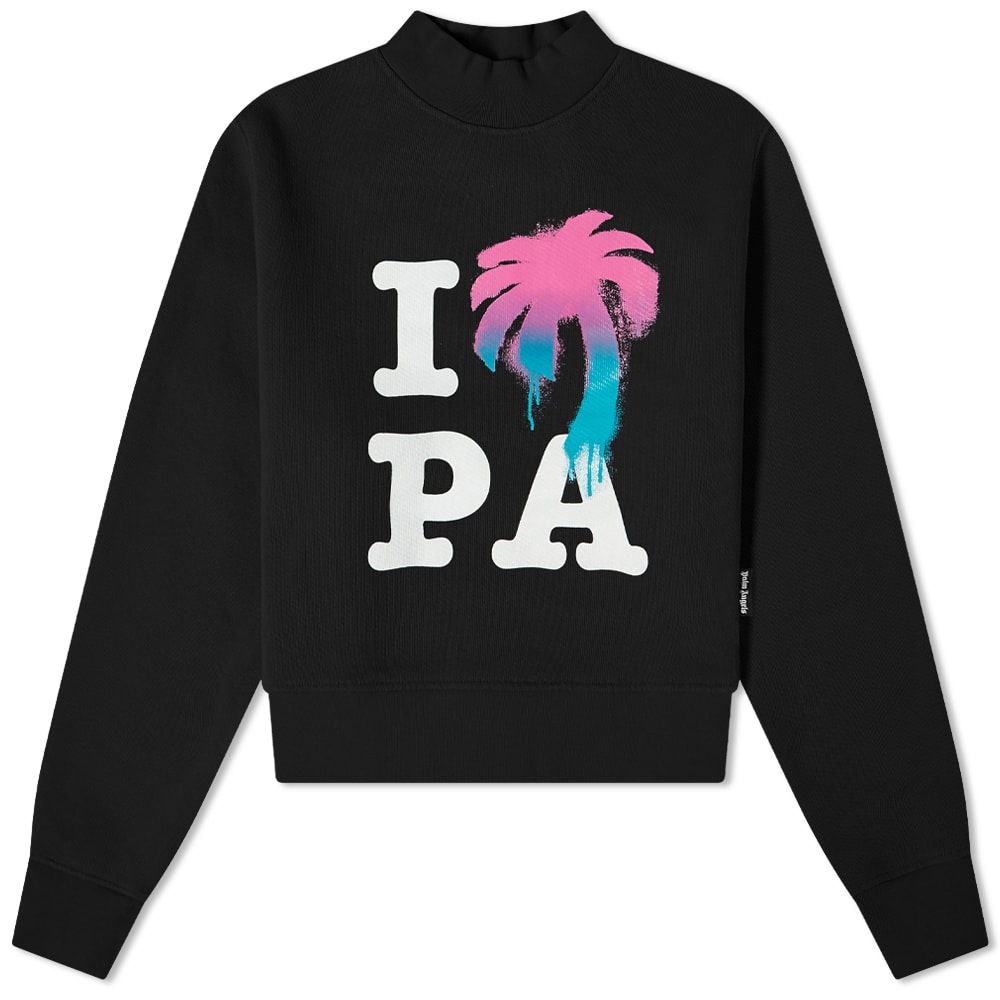 Суитчър Palm Angels I Love PA Fitted Crew Neck Sweat Черно | PWBA016S23FLE0011084, 0