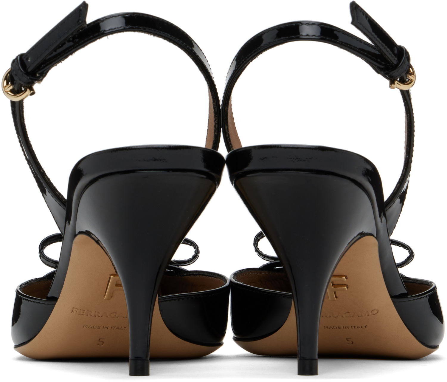 Кецове и обувки FERRAGAMO Ferragamo Mini Bow Slingback Heels Черно | 781105, 1