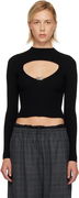 M-Olina Ribbed Knit Long Sleeve Cutout Crop Sweater