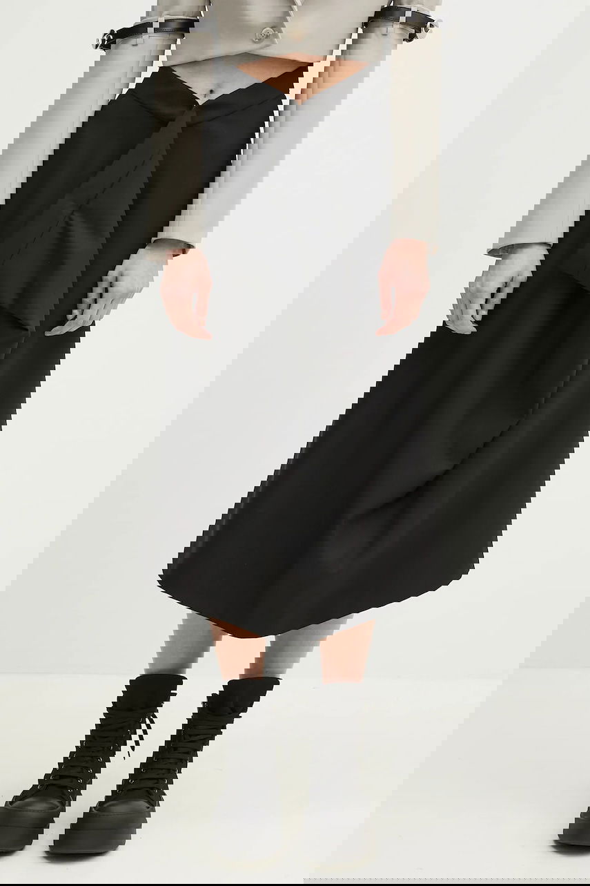 Пола KENZO Kenzo Midi A-Line Draped Skirt Черно | FF52JU3149RA.99, 0