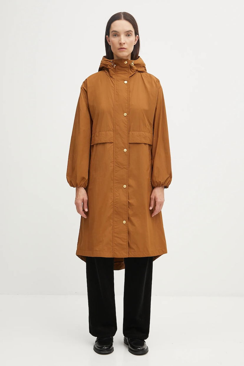 Дъждобран Barbour Barbour NABOO Oversize Hooded Raincoat Кафяво | LSP0241