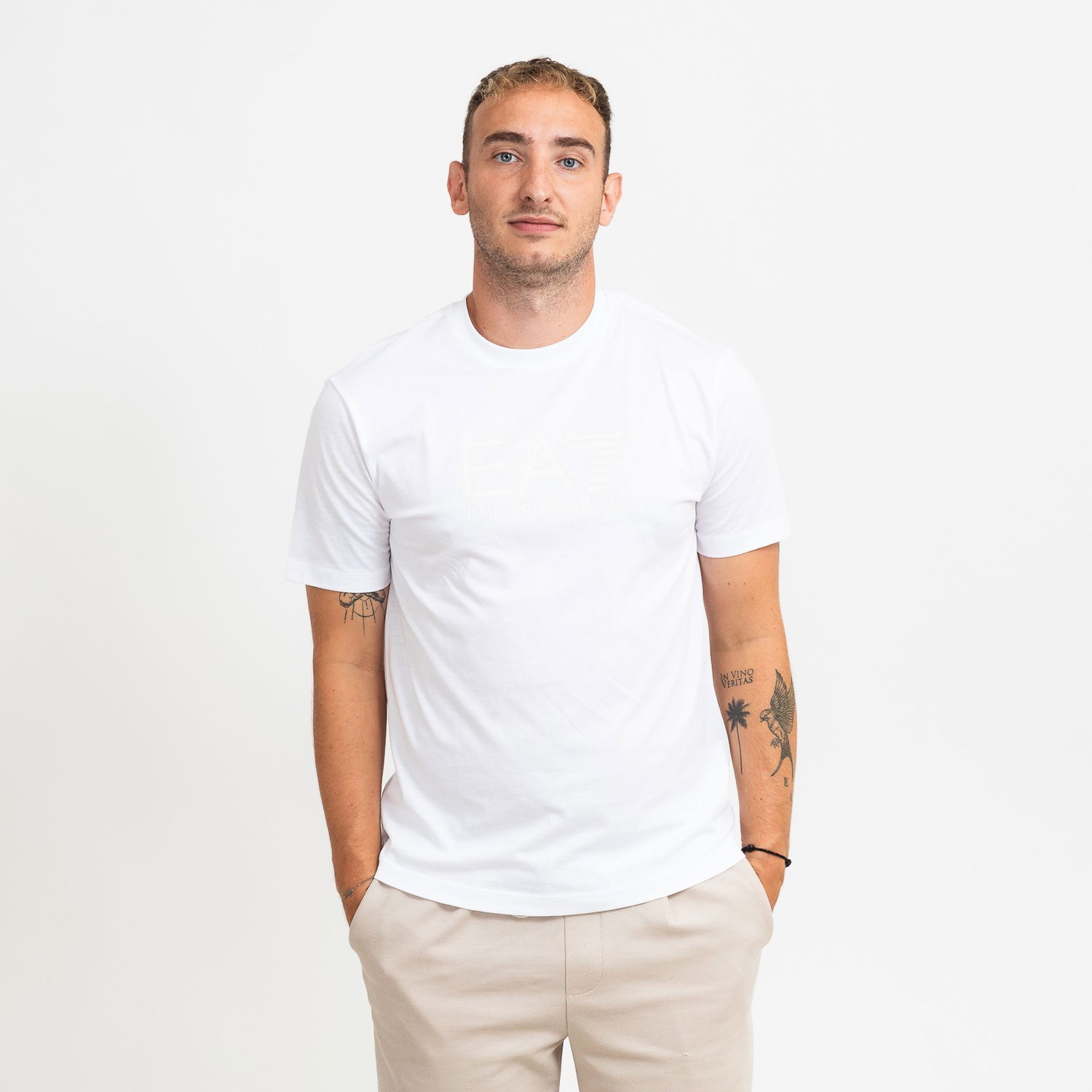 Тениска Emporio Armani EA7 T-Shirt With Logo Print Бяло | 6DPT81-PJVPZ-1100, 0