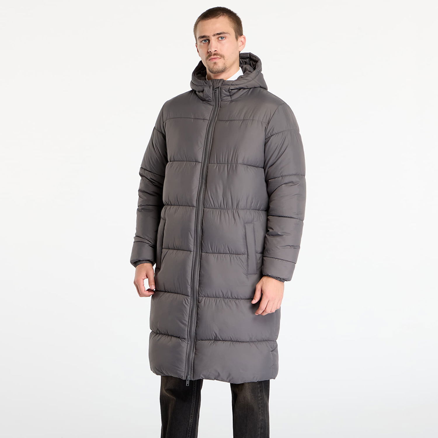 Палта Urban Classics Hooded Long Puffer Coat Сиво | TB7010-03516, 0