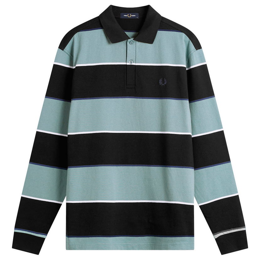 Поло тениска Fred Perry Heavyweight Striped Long Sleeve Polo Shirt Многоцветен | M1728-102