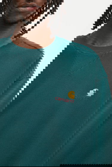 Суитчър Carhartt WIP American Script Embroidered Crewneck Sweatshirt Зелено | I025475.05AXX, 3