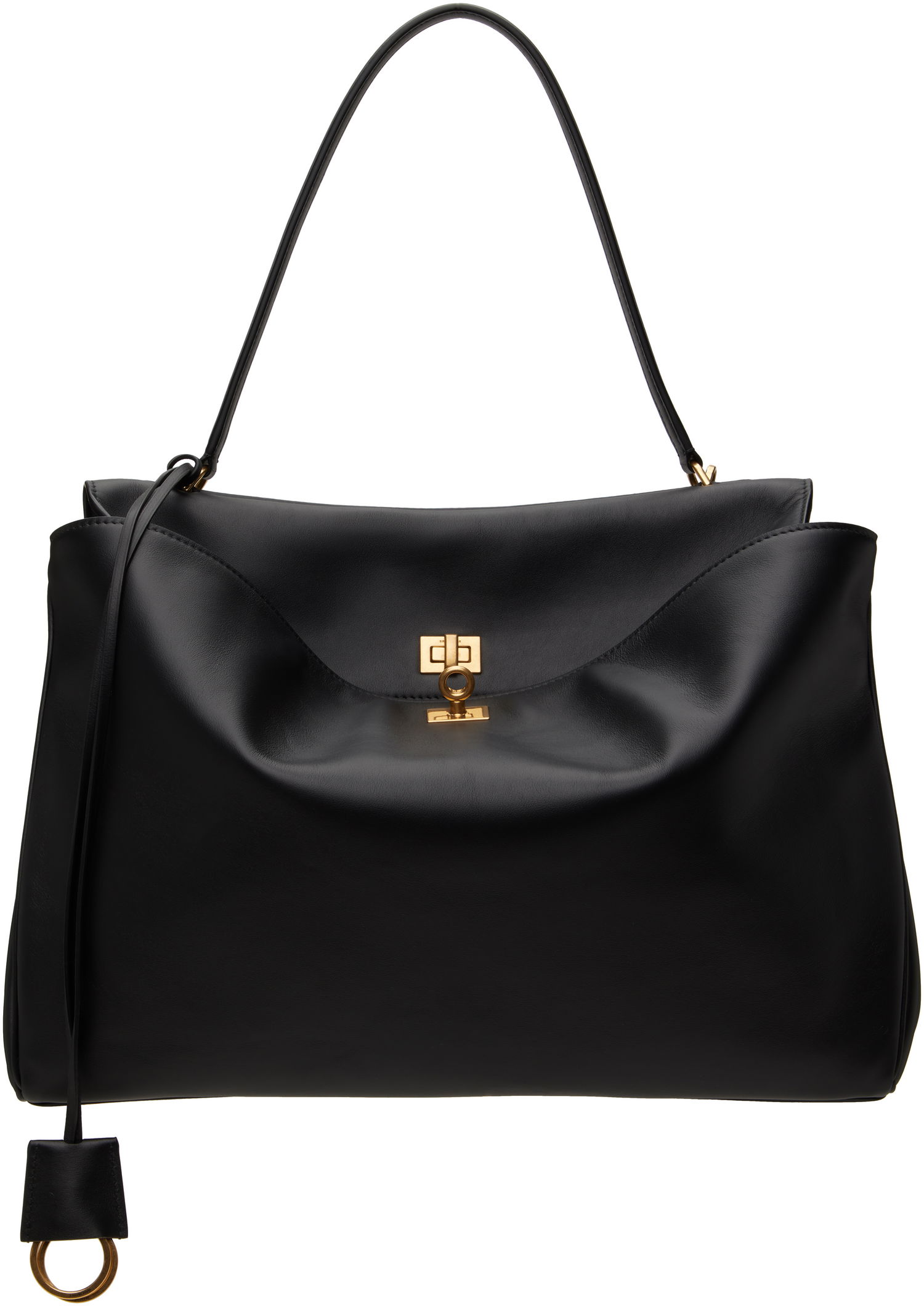 Голяма пазарска чанта Balenciaga Large Rodeo Leather Shoulder Bag Черно | 789744 2AA4V, 0
