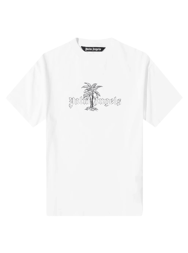 Тениска Palm Angels Sunset Palms Classic Tee Бяло | PMAA001S22JER0070110