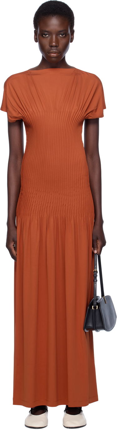 Pокля TOTEME TOTEME Knife-Pleated Jersey Maxi Dress Оранжево
 | 253-WRD0202-FB0162, 0