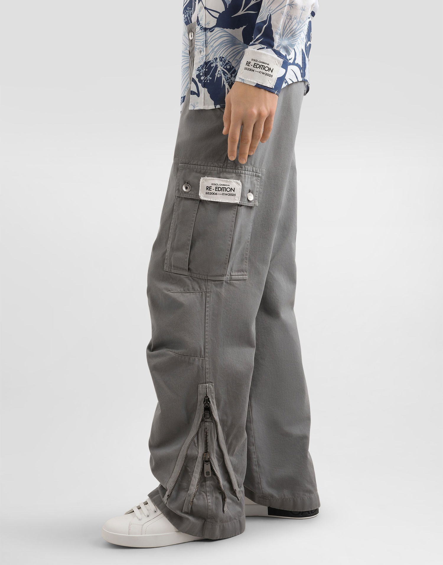 Карго панталони Dolce & Gabbana Dolce & Gabbana Cotton Cargo Cropped Trousers Сиво | GVL7HTG8NT5N0040, 1