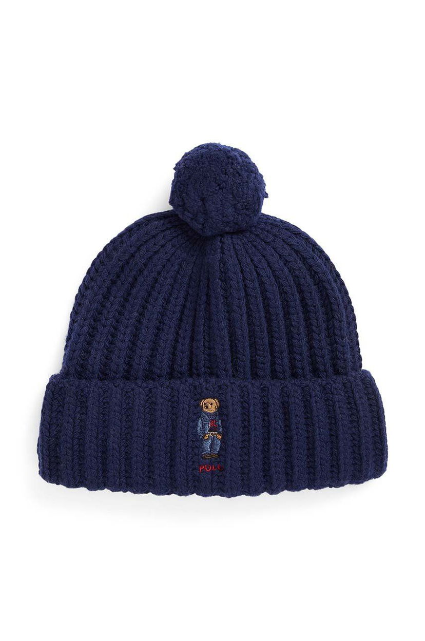 Шапка Polo by Ralph Lauren Embroidered Logo Wool Beanie Тъмно синьо | 455931876