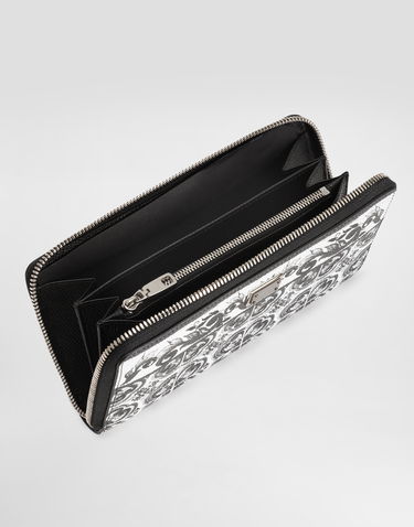 Портфейл Dolce & Gabbana Dolce & Gabbana Majolica Print Calfskin Zip-Around Wallet Бяло | BP1672AN719IU3TN, 3