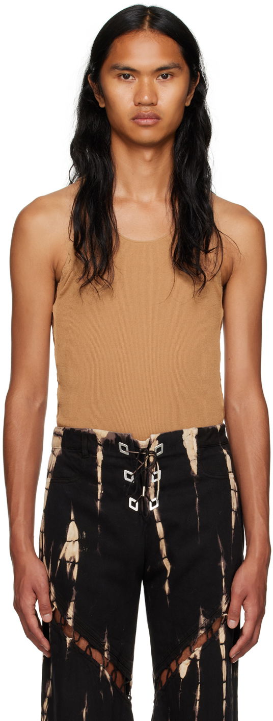Потник Dion Lee Ribbed Tank Top Кафяво | C7224F23, 0