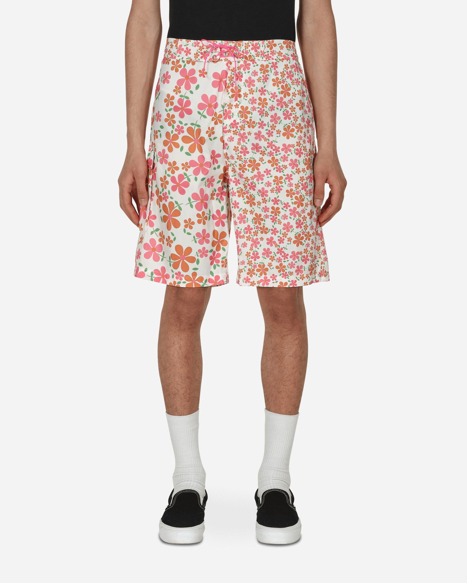 Къси панталони ERL Floral Print Swim Shorts Бяло | ERL04UW12 1, 1