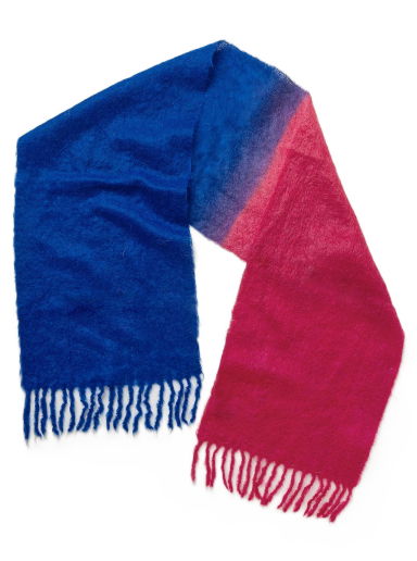 Mohair Gradient Fringed Scarf