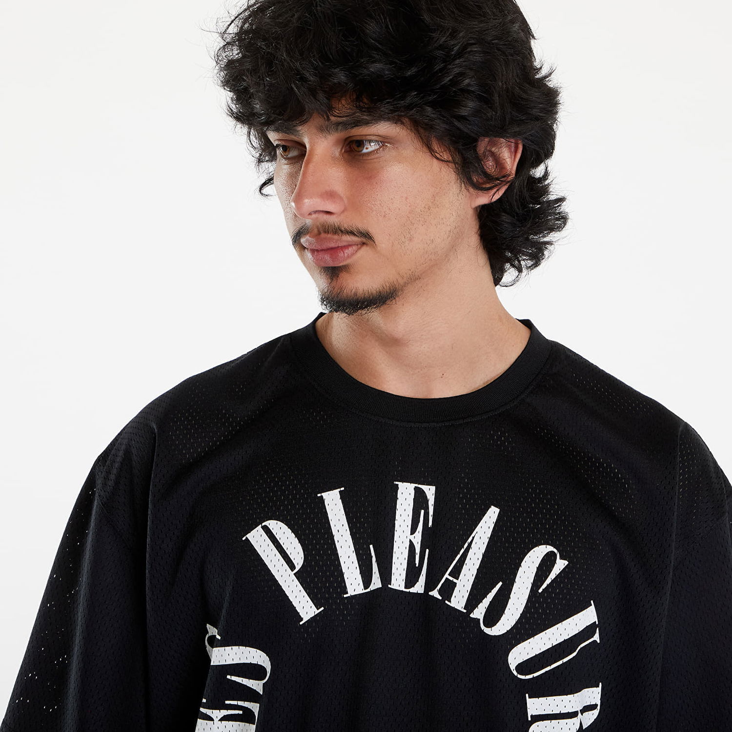 Тениска Pleasures Motive Mesh Shirt Black Черно | P24SU006 BLACK, 1