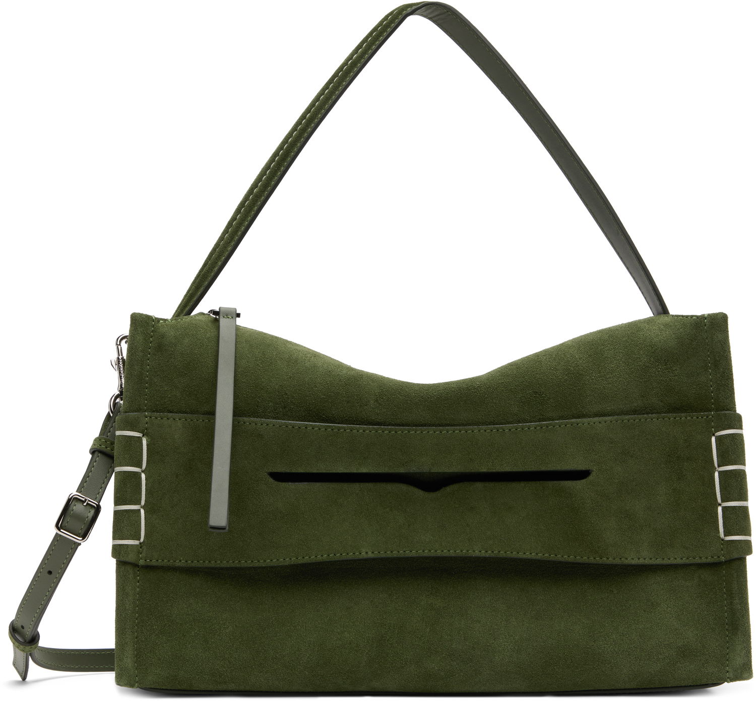 Чанта през рамо JW Anderson JW Anderson Medium Loafer Suede Shoulder Bag Зелено | HB0732-LA0364, 0