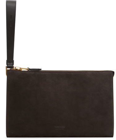 Дамска чанта Tom Ford Tom Ford Nubuck Flat Pouch Кафяво | H0500-LCL447G, 0