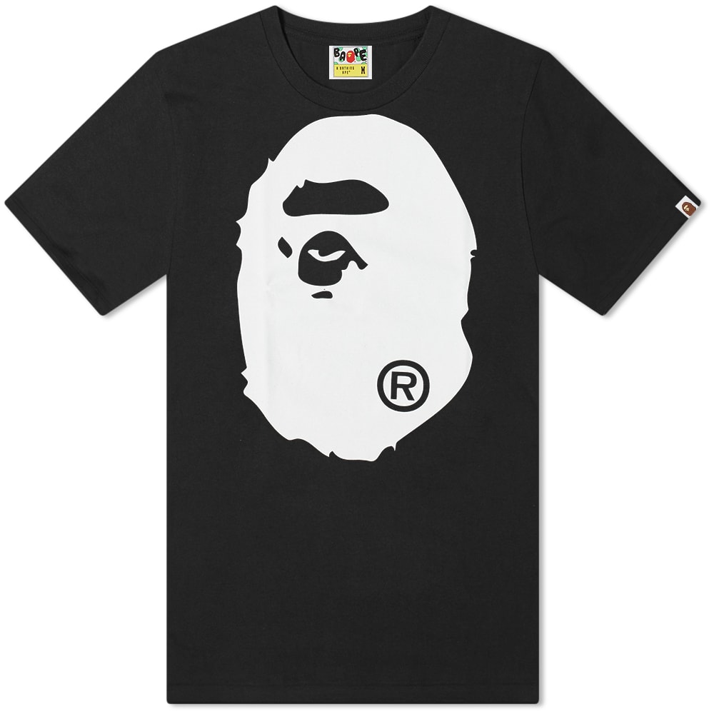Тениска BAPE A Bathing Ape Bicolor Big Ape Head Tee Черно | 001TEI801020M-BLK, 0
