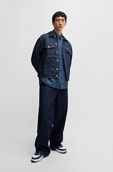 Риза BOSS Relaxed Fit Denim Shirt Синьо | 50534162, 1