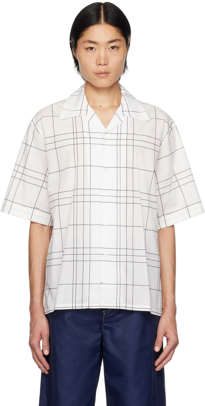 Риза Marni Marni Check Short Sleeve Shirt Бяло | CUMU0294A0 UTC303