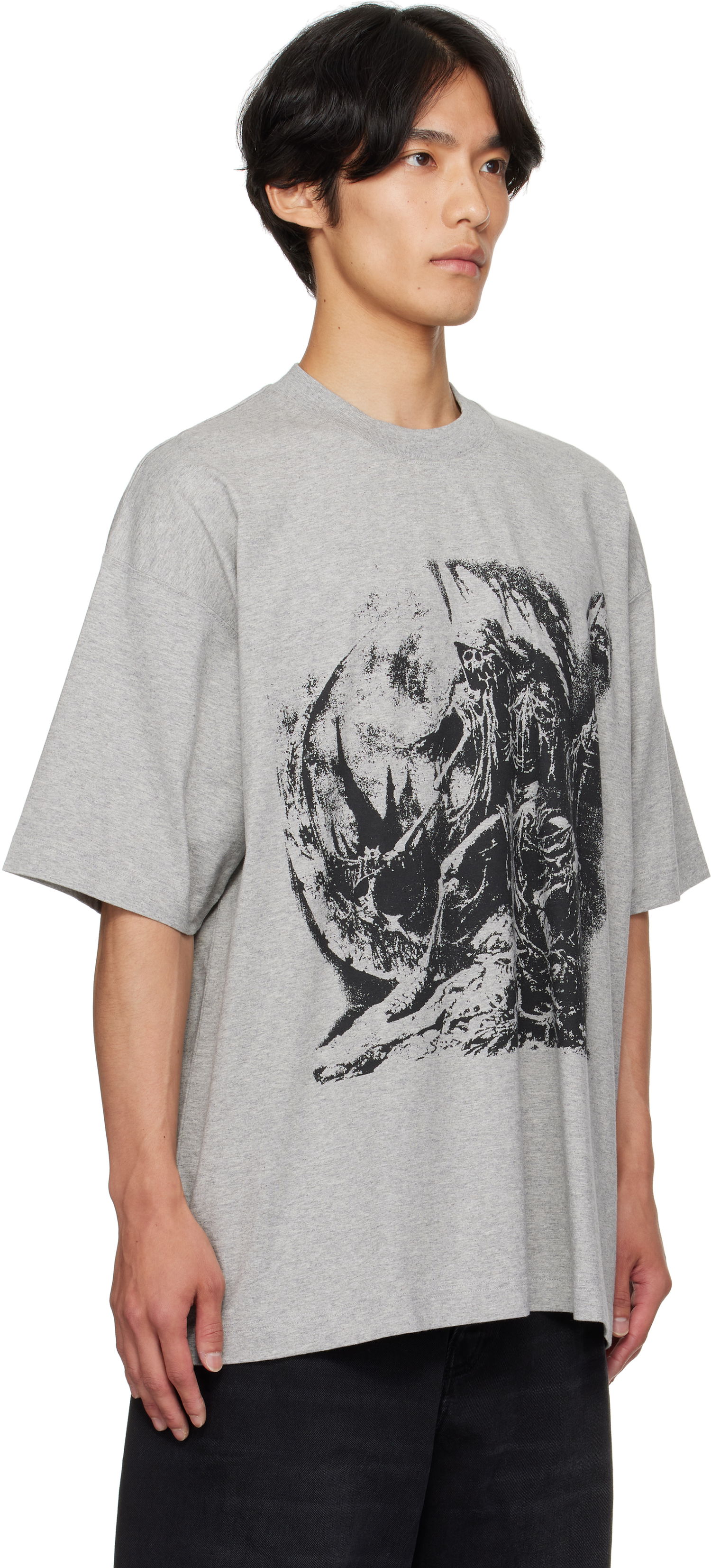 Тениска VETEMENTS Vetements Goth Oversized Graphic T-Shirt Сиво | UH76TR800G, 1