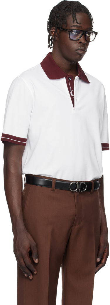 Поло тениска FERRAGAMO Salvatore Ferragamo Colorblock Polo Бяло | 781017, 1
